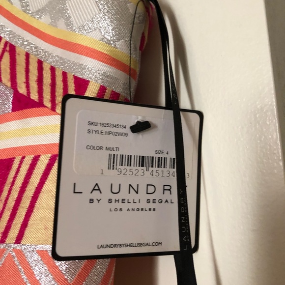 Laundry by Shelli Segal | Striped Jacquard Sheath Dress | SZ4 - Picture 6 of 10